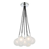 Elpis 7 Light Cluster Pendant Polished Chrome Opal Glass Dar Lighting